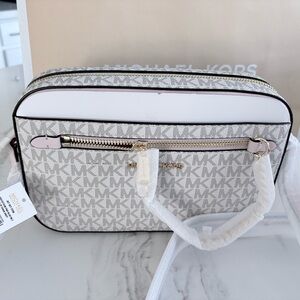 Michael Kors White and Gray Crossbody Bag